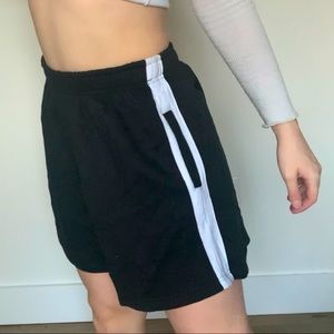 Black and white basketball shorts